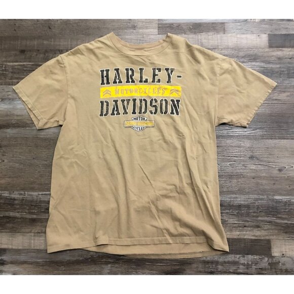 Harley Davidson Monkey's Eyebrow Mens XL Brown Double Sided T Shirt - Picture 1 of 6